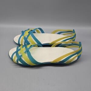 Crocs Isabella Huarache Iconic Slip On Sandals Blue & Green Jelly Women’s Size 9